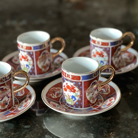 Vintage OMC OTAGIRI Japan porcelain demitasse Espresso Cup Saucer Set - Picture 3 of 8